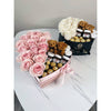 Combo Everything Heart Gift Box Fresh Roses Flowers Miami Florida.. Gifts Boxes Robbin Legacy Pink Pink 