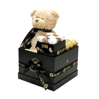 Gift Box Preserved Roses Teddy Bear and Ferrero Chocolate Miami Florida and Nationwide. Gifts Boxes Robbin Legacy 