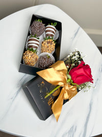 6 chocolate covered strawberries Small Black Box Miami Florida. Chocolate Covered Strawberries Robbin Legacy 