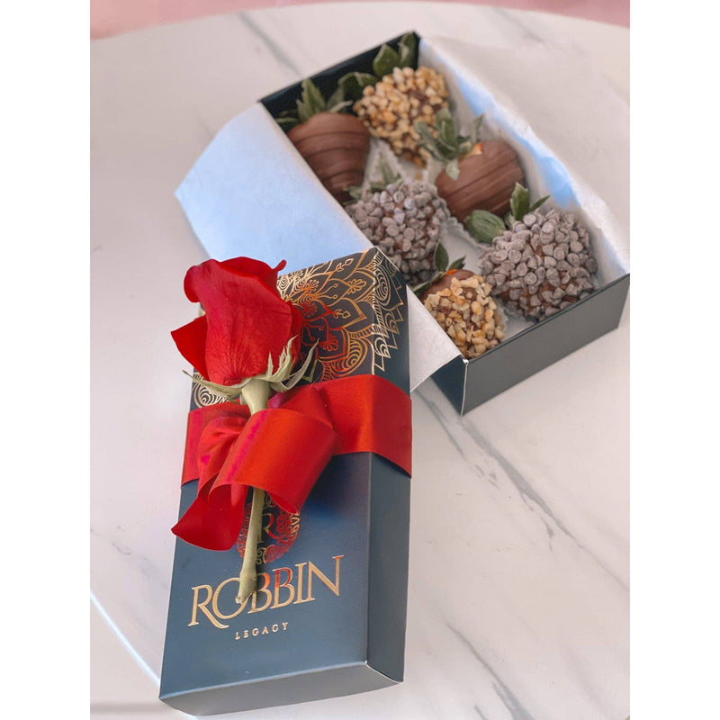 6 Chocolate Covered Strawberries Small Black box Miami Florida. Chocolate Covered Strawberries robbin legacy 