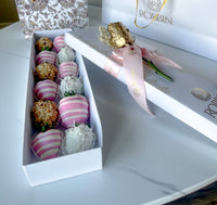 12 Chocolate Covered Strawberries Plus Pink Box Miami Florida. Chocolate Covered Strawberries robbin legacy 