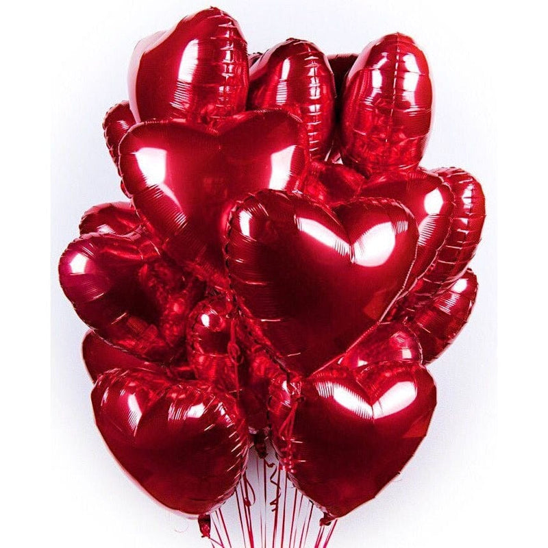 4 Heart Metallic Foil Balloons Robbin Legacy Complementary Items.. Complementary Items Robbin Legacy Red 