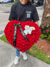 Big Heart Box Fresh Roses Flowers and orchis Miami Florida.. Fresh Flowers Robbin Legacy 