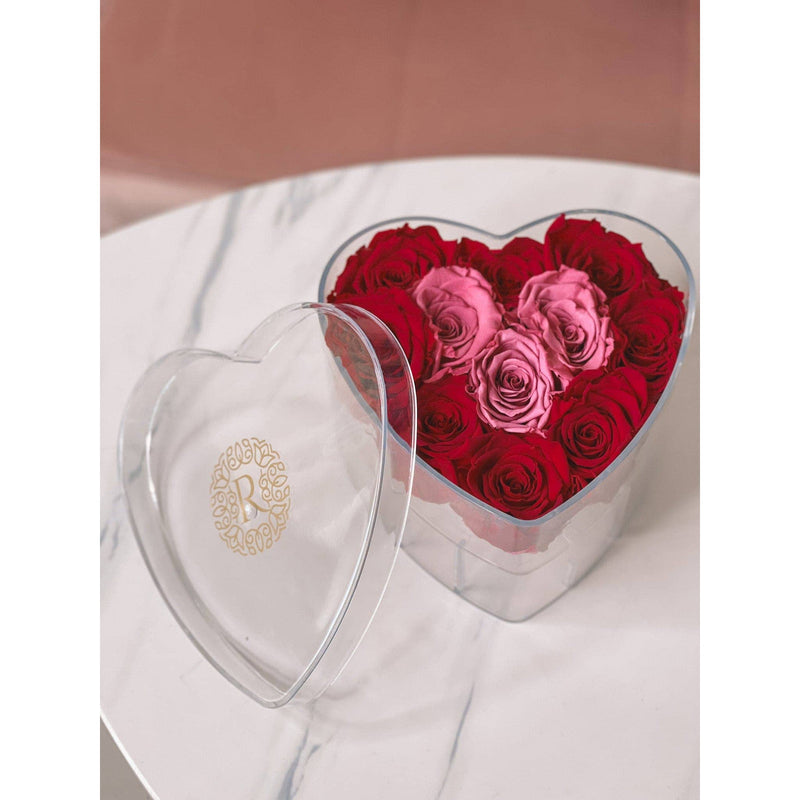 Heart Acrylic Box Preserved Roses Miami Florida and Nationwide. Preserved Roses Robbin Legacy 