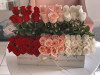 80 Standing Fresh Roses Flowers In Rectangle Box Miami Florida.. Fresh Flowers Robbin Legacy 