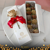 12 Chocolate Covered Strawberries white Box Miami Florida. Chocolate Covered Strawberries robbin legacy 