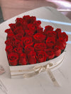 Heart Box Fresh Roses Flowers Miami Florida.. Fresh Flowers robbin legacy Red White 